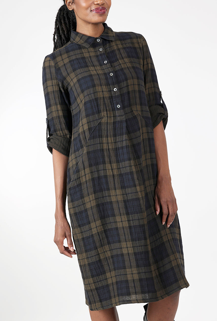 Alexa Shirt Dress, Big Check