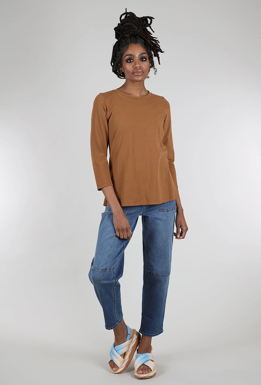 Cynthia Ashby CA Fitted Tee, Camel 