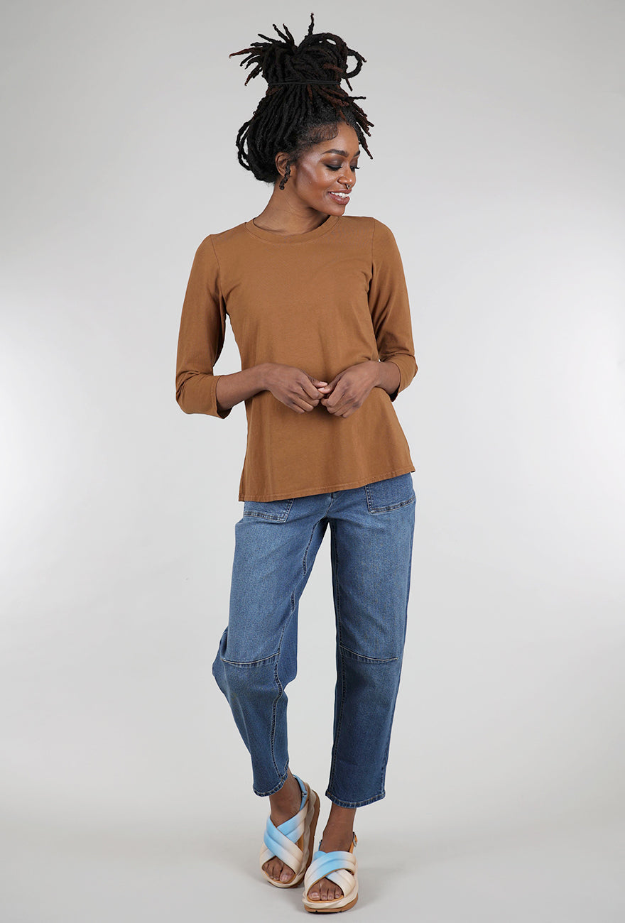 Cynthia Ashby CA Fitted Tee, Camel 