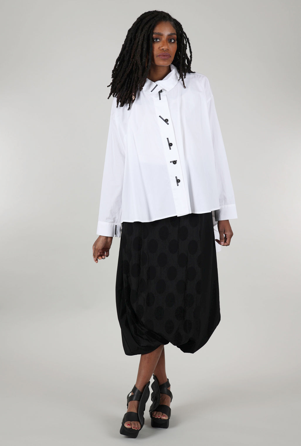 Moyuru Burnished Dot Skirt, Black 