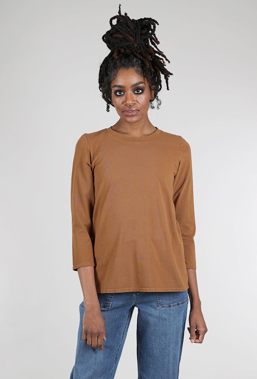 Cynthia Ashby CA Fitted Tee, Camel 