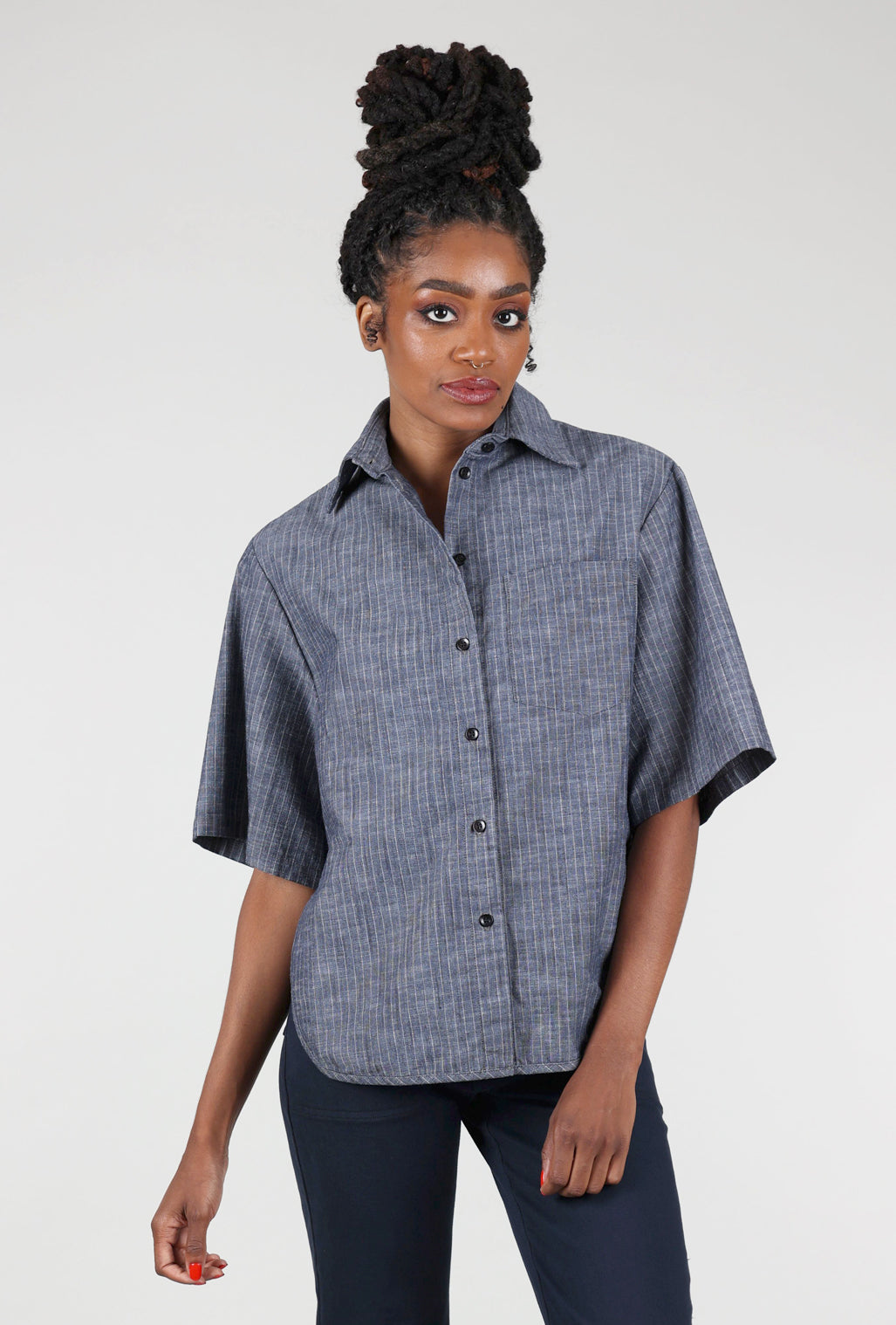 Prairie Underground Replica Shirt, Navy Stripe 