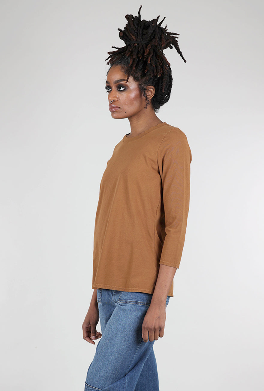 Cynthia Ashby CA Fitted Tee, Camel 