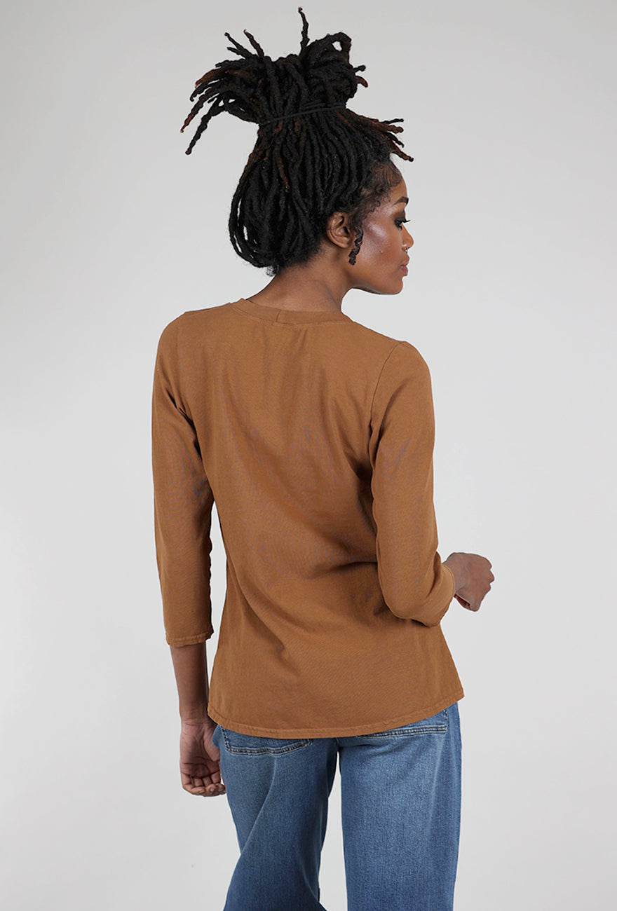 Cynthia Ashby CA Fitted Tee, Camel 