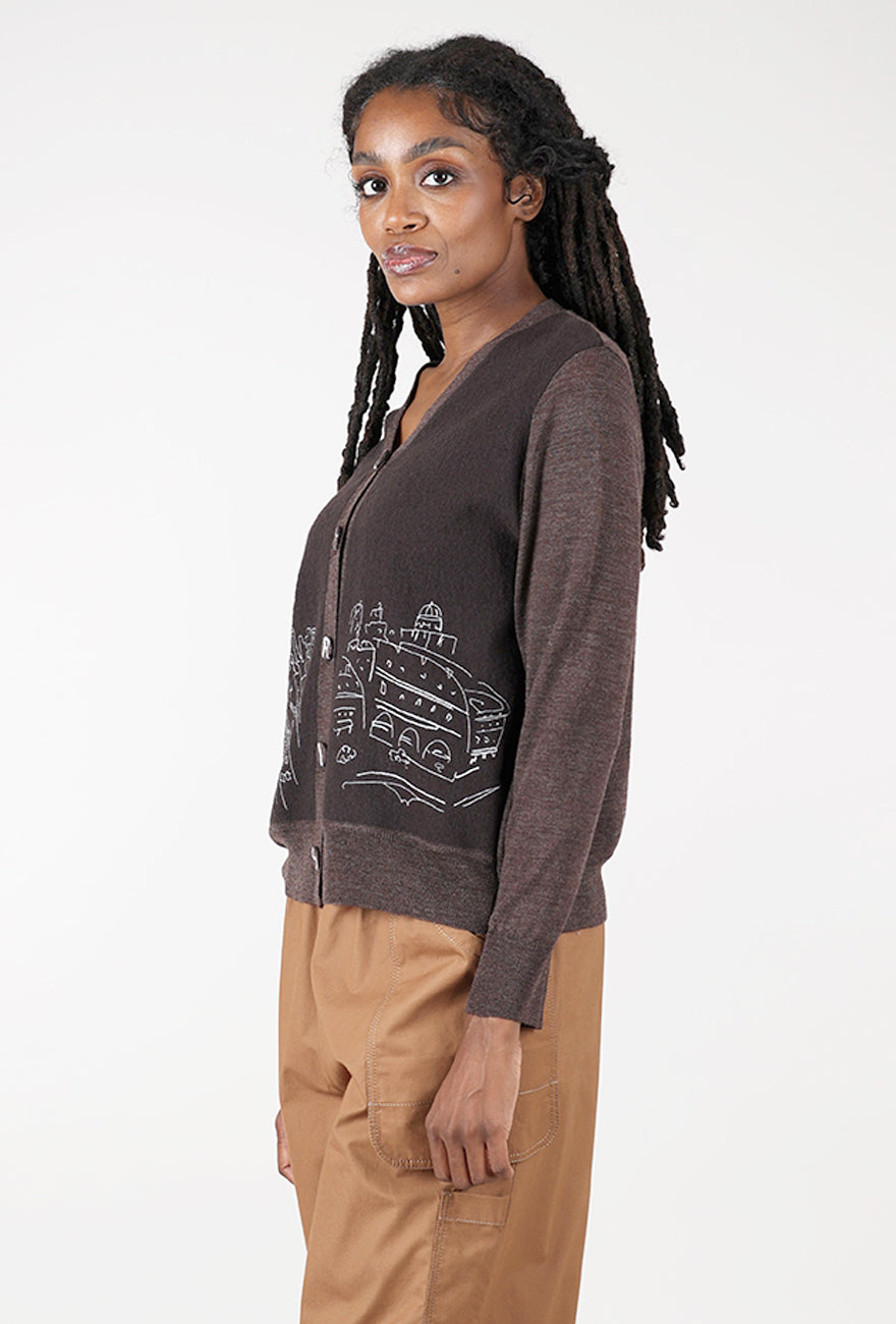 Rain Cardigan, Brown Angle 2