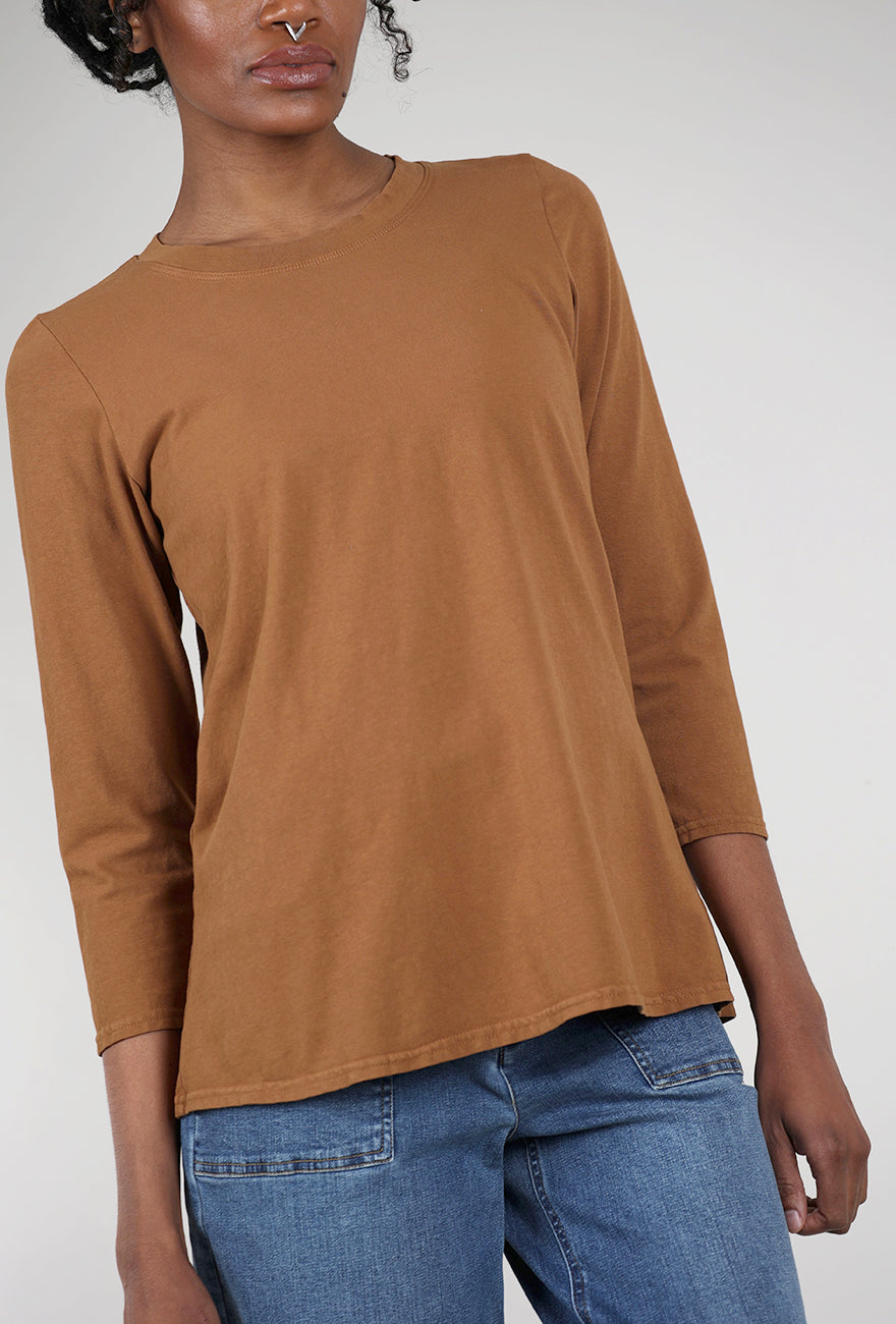 Cynthia Ashby CA Fitted Tee, Camel 