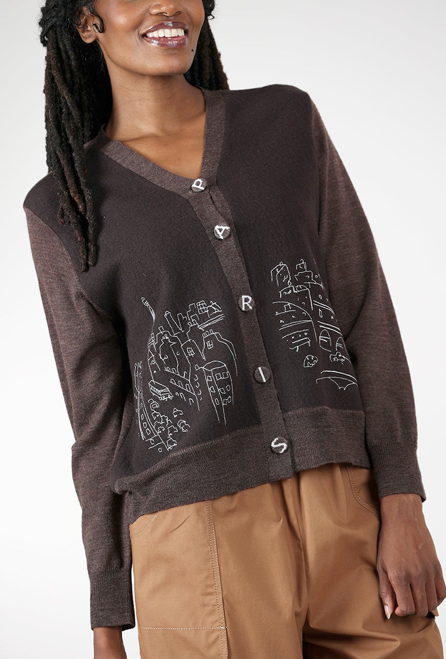 Rain Cardigan, Brown Angle 4