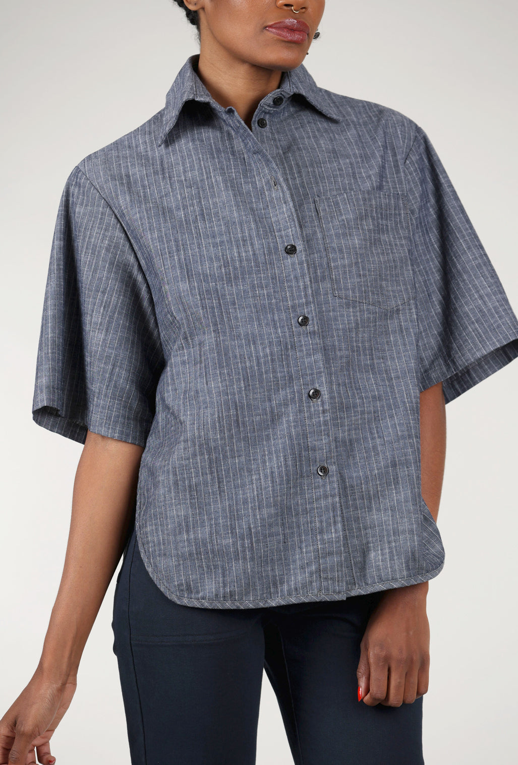 Prairie Underground Replica Shirt, Navy Stripe 