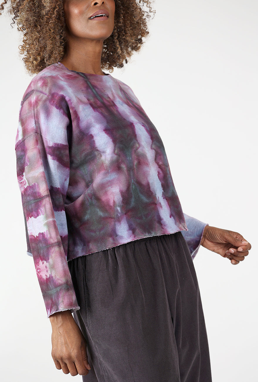 Heyne Bogut Cropped HB Sweatshirt, Ghost/Grape 