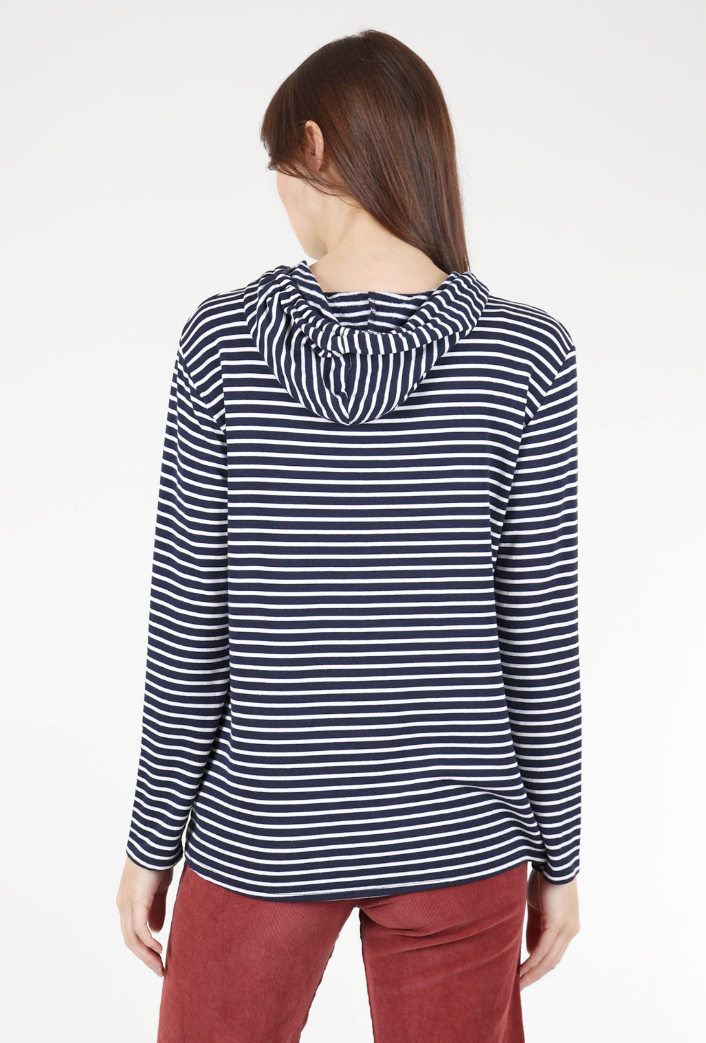 Cut Loose A-Line Stripe Hoodie, Navy/White XSmall Navy