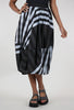 Moyuru Opposing Stripes Skirt, Black/Gray 