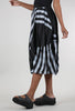Moyuru Opposing Stripes Skirt, Black/Gray 