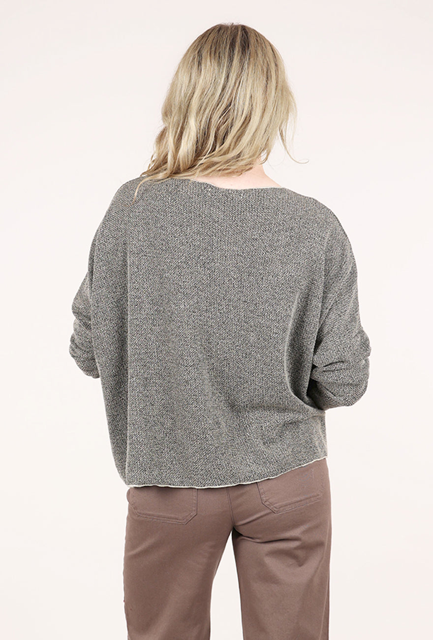 Cut Loose Speckle Knit Pocket Top, Lentil 