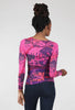 AMB Designs My Way Second Skin Raw-Edge Top, Pink Peacock 