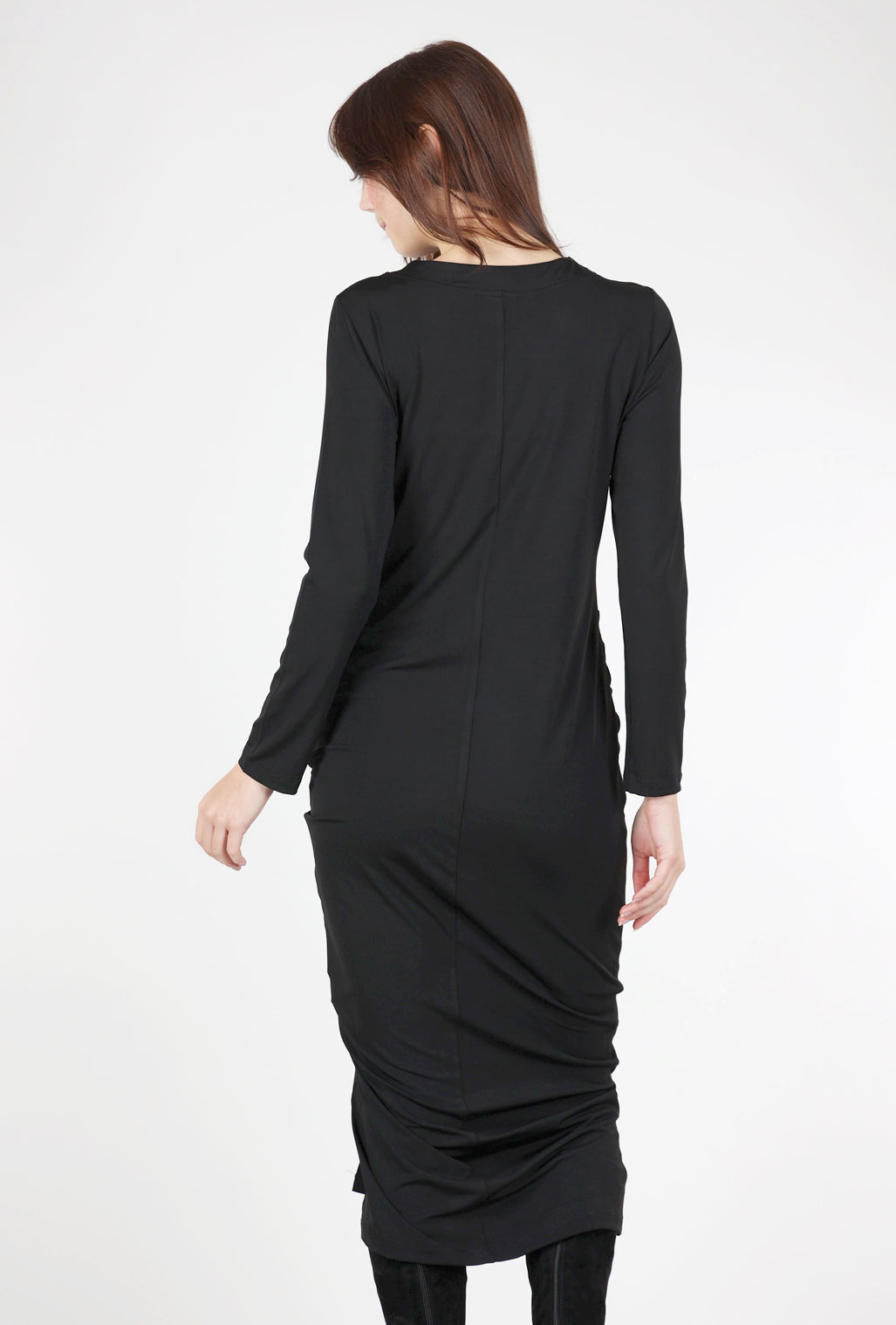 Planet Matte Gather Dress, Black 