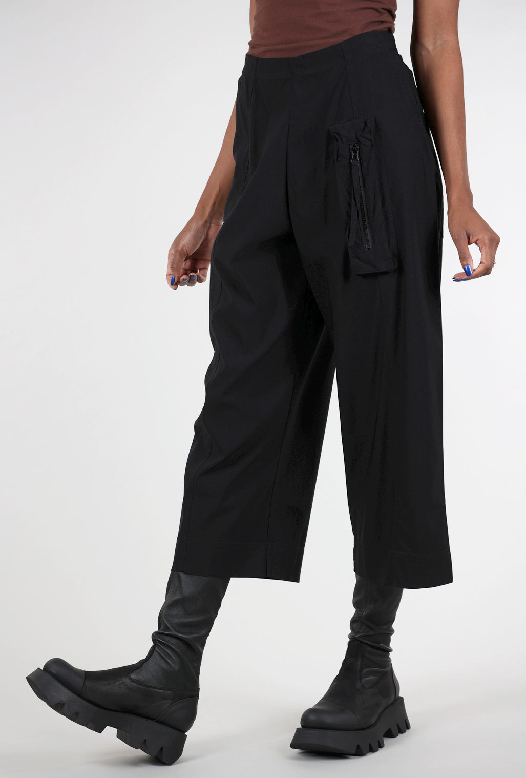 Rundholz Twill Tech Crop Flare Trouser, Black 