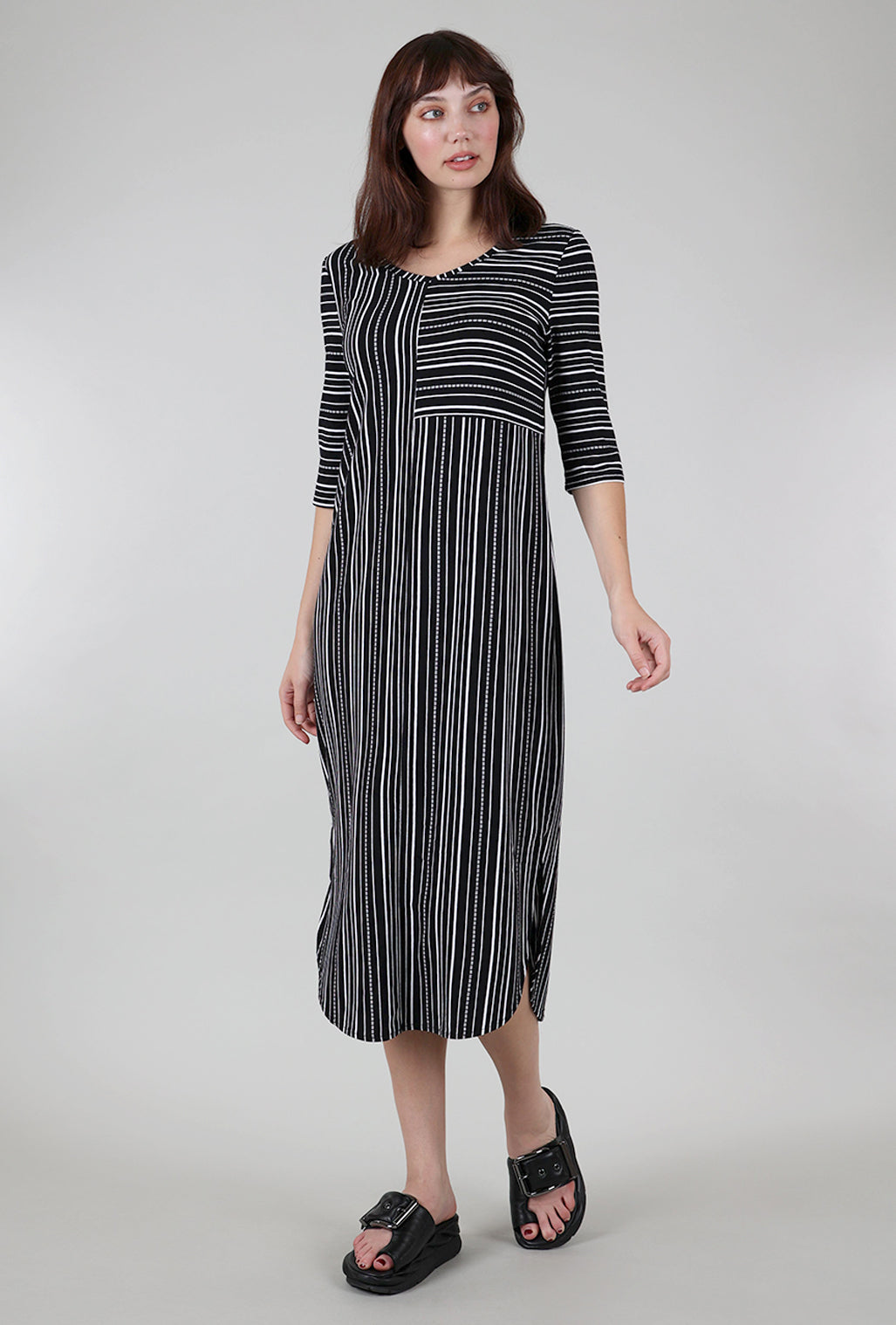 Habitat Core Travel City Dress, Black Stripe 