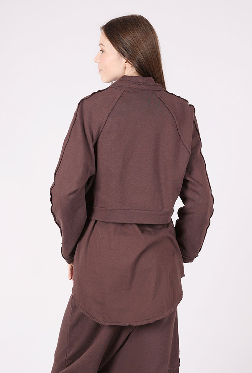 Studio B3 Plinia Cropped Jacket, Smoke Burgundy 
