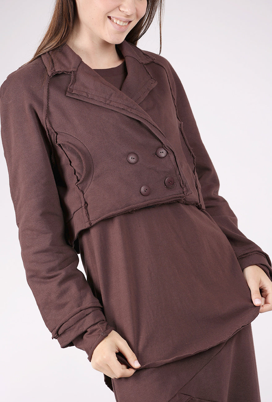 Studio B3 Plinia Cropped Jacket, Smoke Burgundy 