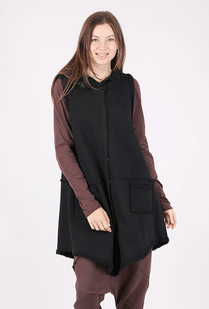 Zilberman Sweat Hoodie Vest, Black 