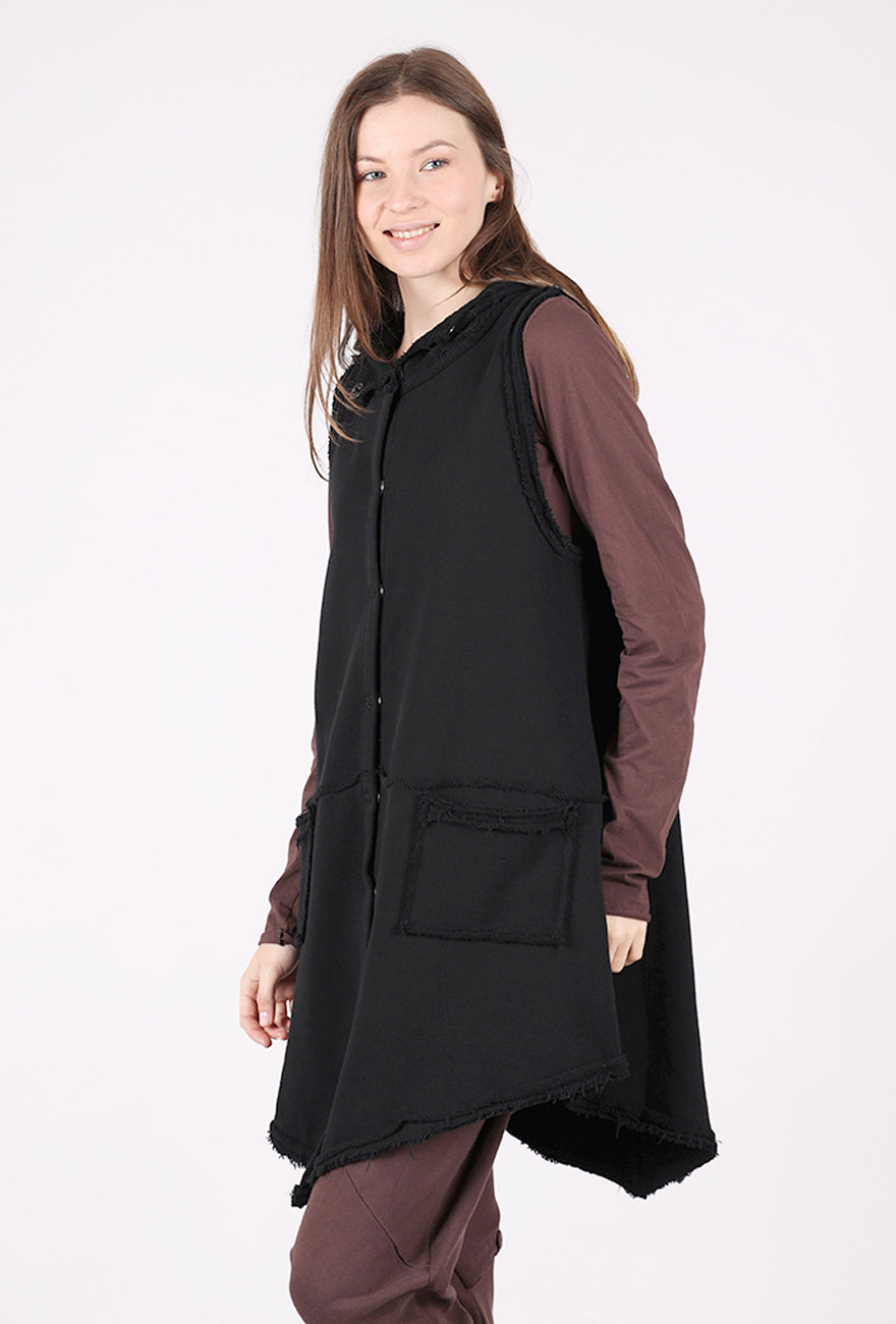 Zilberman Sweat Hoodie Vest, Black 