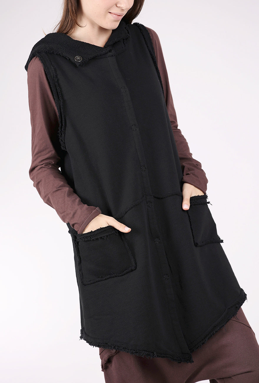 Zilberman Sweat Hoodie Vest, Black 