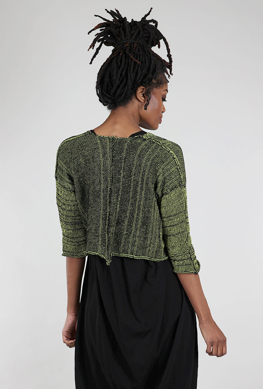 Paper Temples Ruche Tie Up Crop Sweater, Chartreuse Glow 