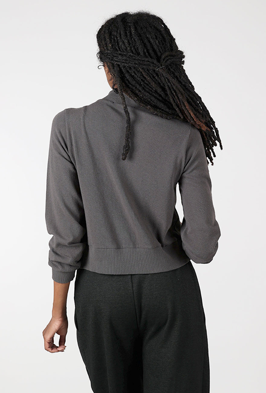 Lurdes Bergada Deep Rib Zip Top, Iron 