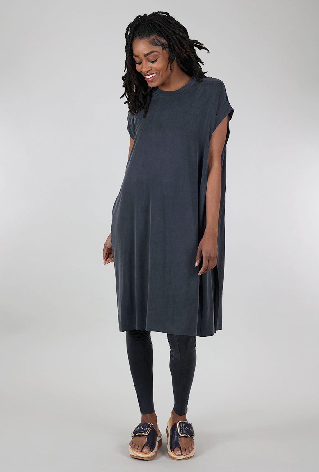 Studio B3 Clichee Cupro Tunic, Velvet Denim 