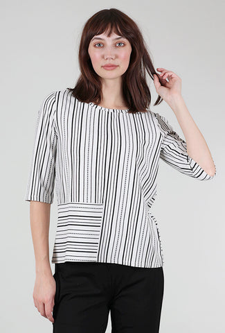 Habitat City Stripe Elbow Tee, Ash 