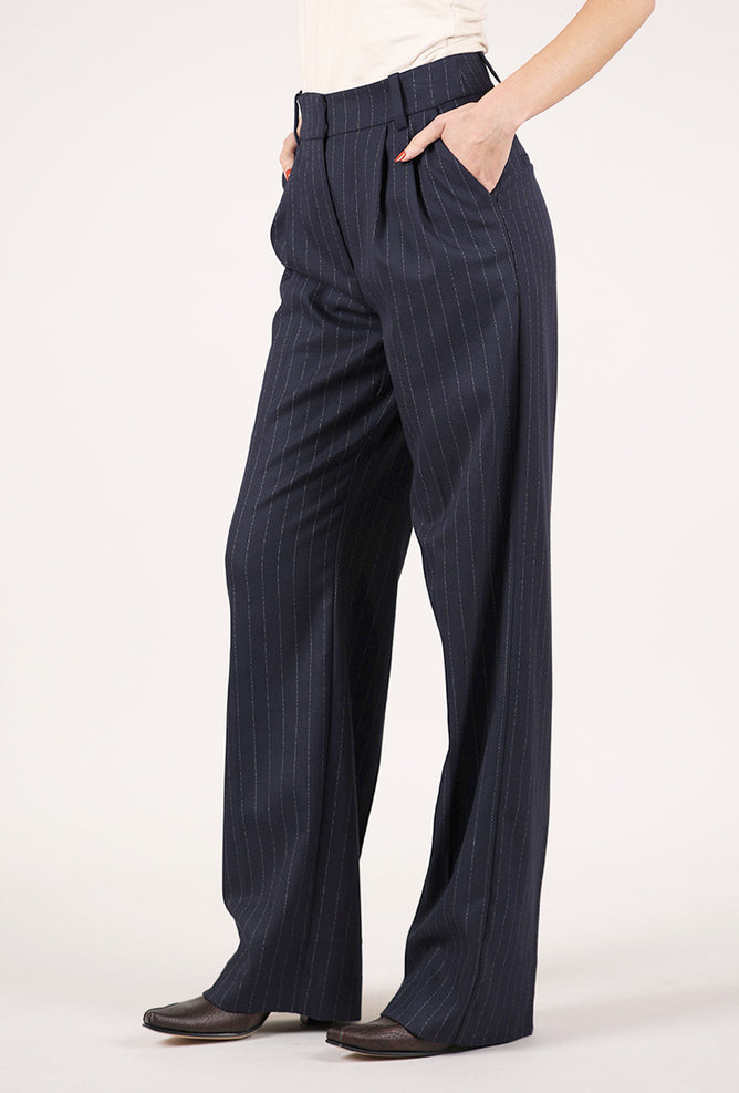 Favorite Daughter The Favorite Pant, Navy Pinstripe 