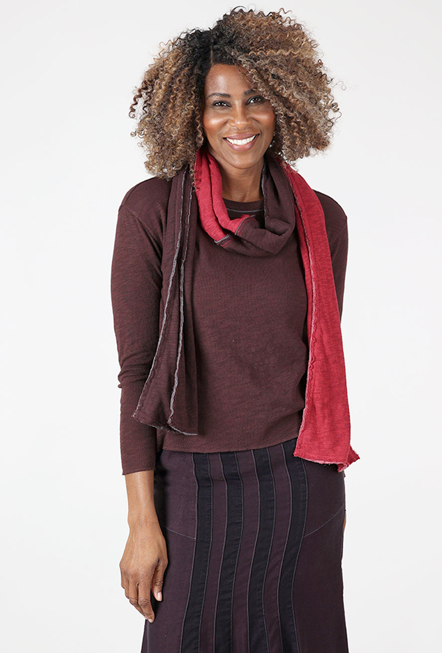 Eleven Stitch Two Tone Double Face Scarf, Pepper/Chicory 