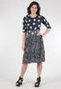 Alquema 3/4-Sleeve Smash Pocket Dress, Navy Geo Print 