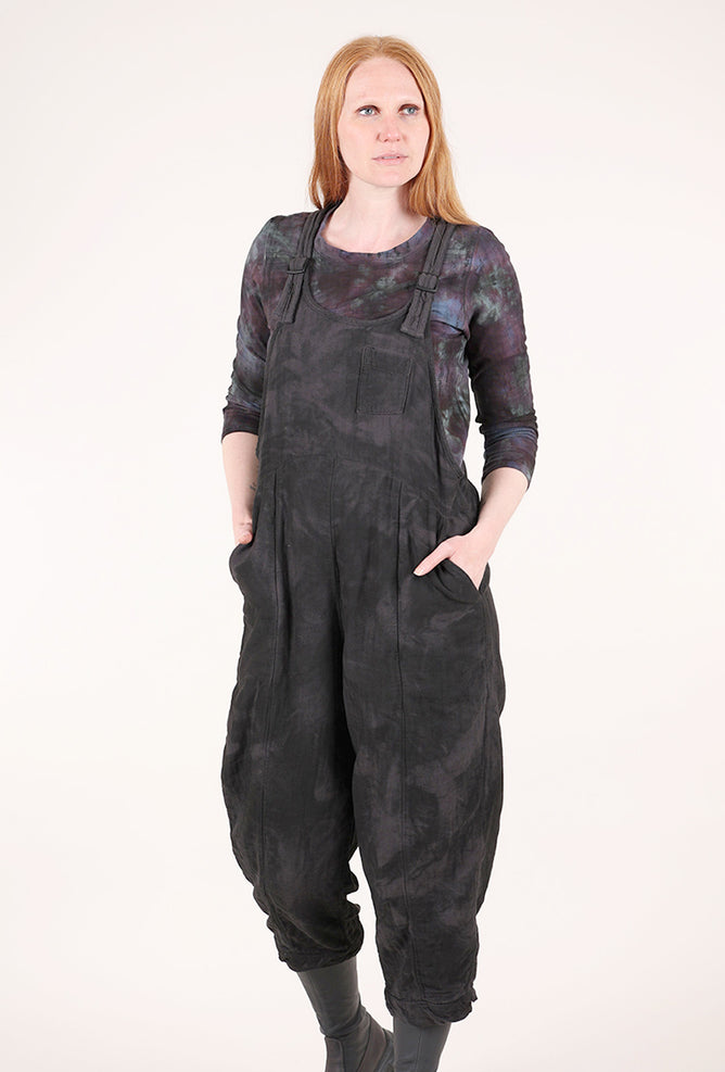 Cynthia Ashby Mac Flannel Overalls, Soot 