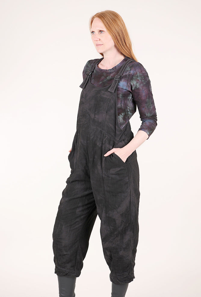Cynthia Ashby Mac Flannel Overalls, Soot 