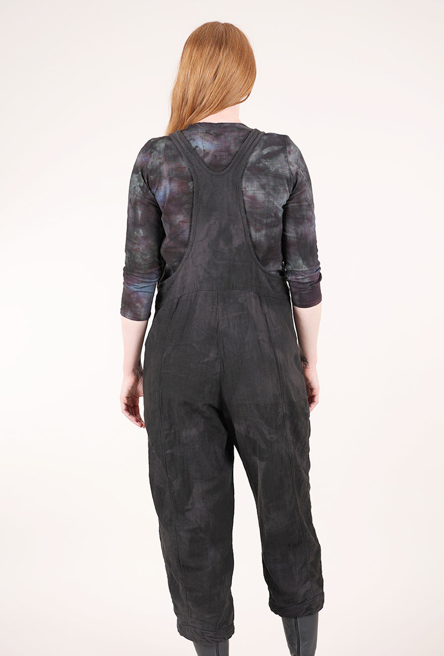 Cynthia Ashby Mac Flannel Overalls, Soot 