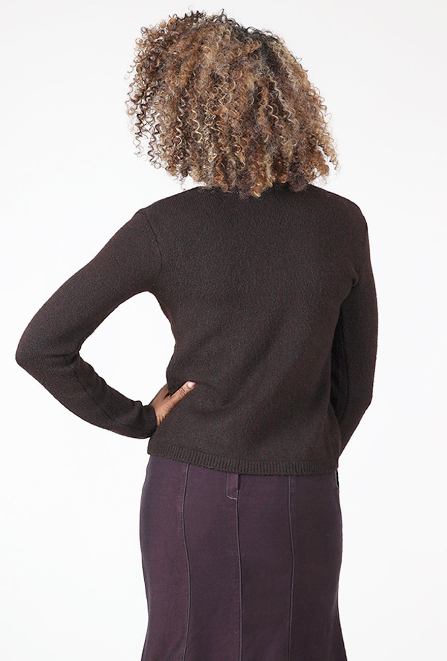 24 Colors Tie-Front Trim Cardie, Brown 