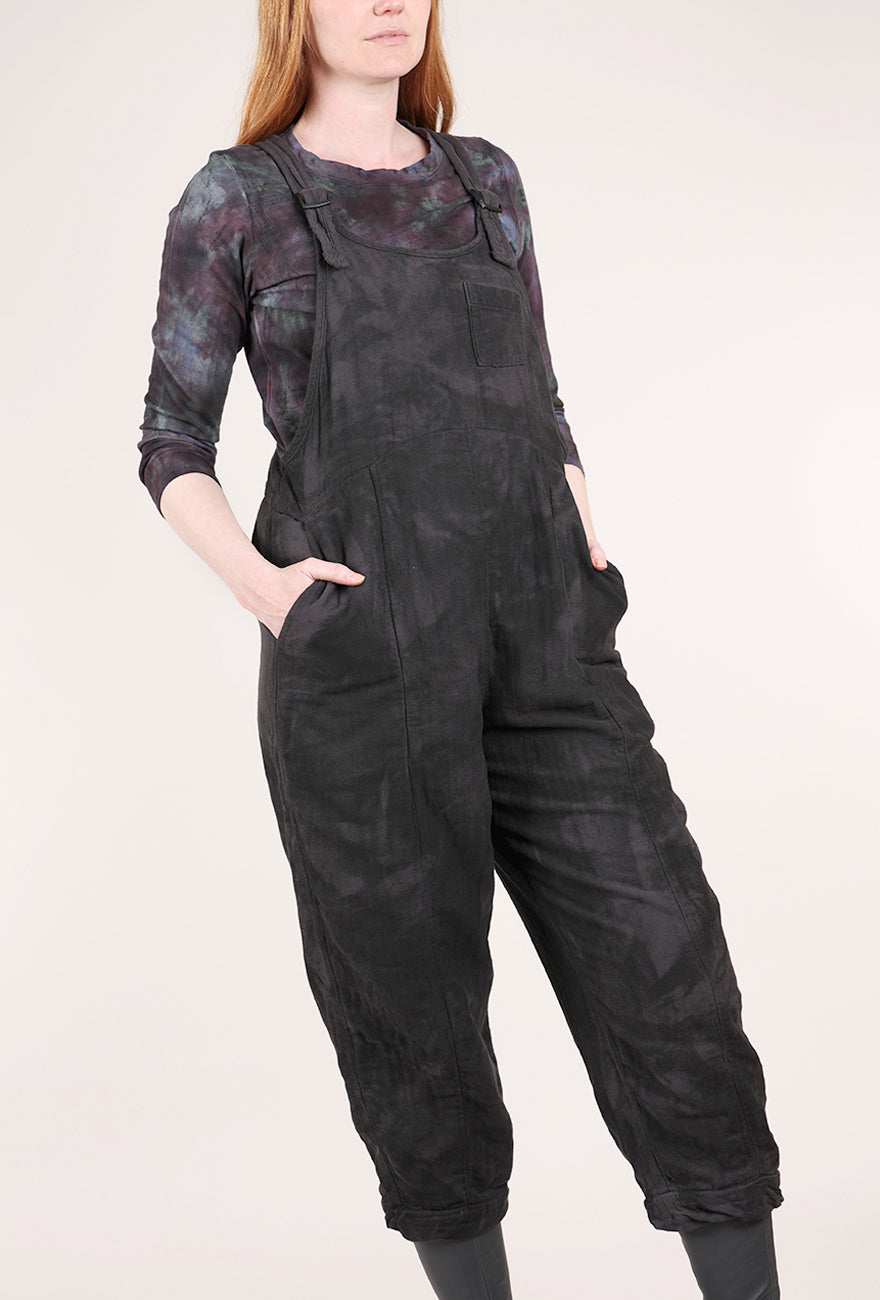 Cynthia Ashby Mac Flannel Overalls, Soot 