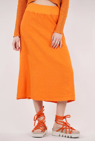 Cut Loose Linen Midi Skirt, Tangelo Orange 