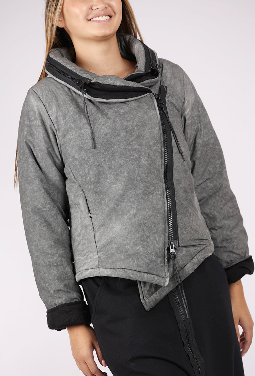 Zilberman Short Moto Puffer, Anthracite 