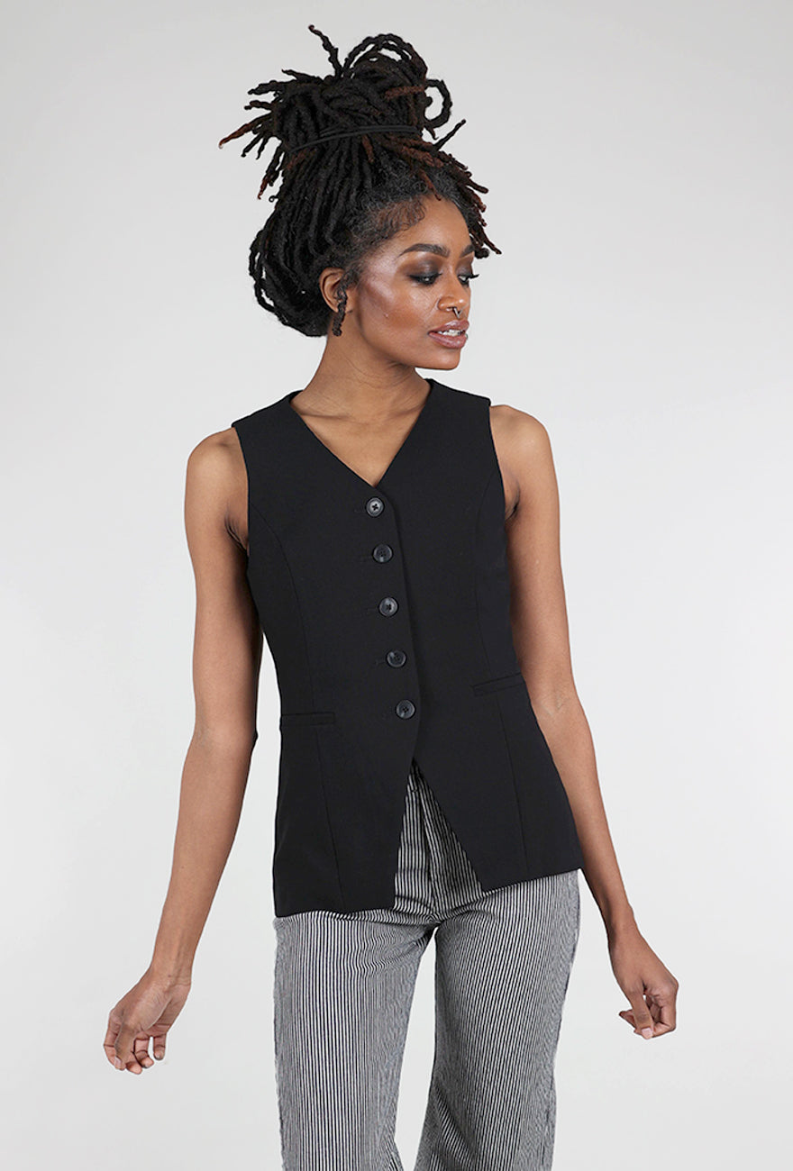 Pistola Lila Fitted Vest, Black 