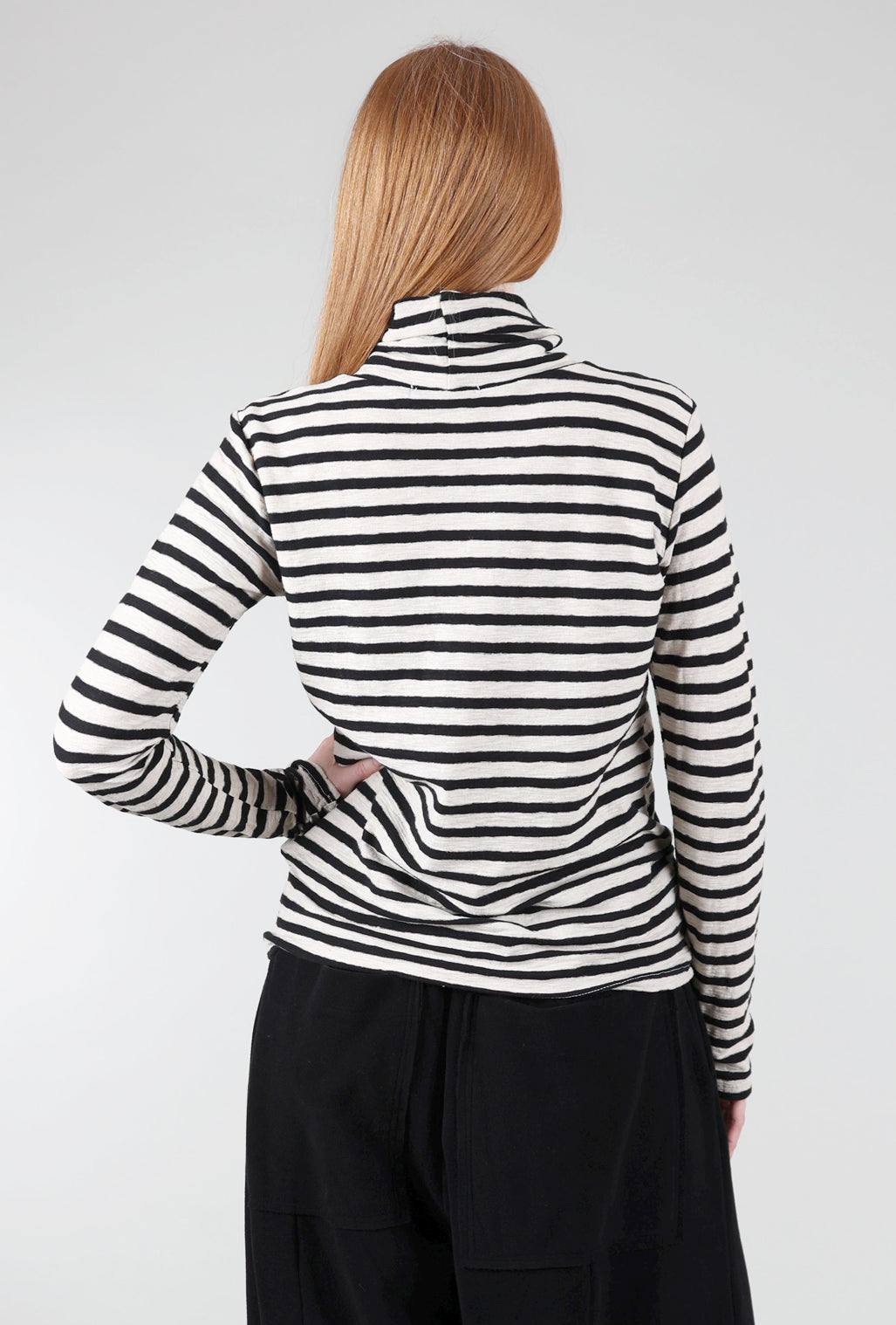 Cut Loose Natural Stripe Tneck, Laundered 