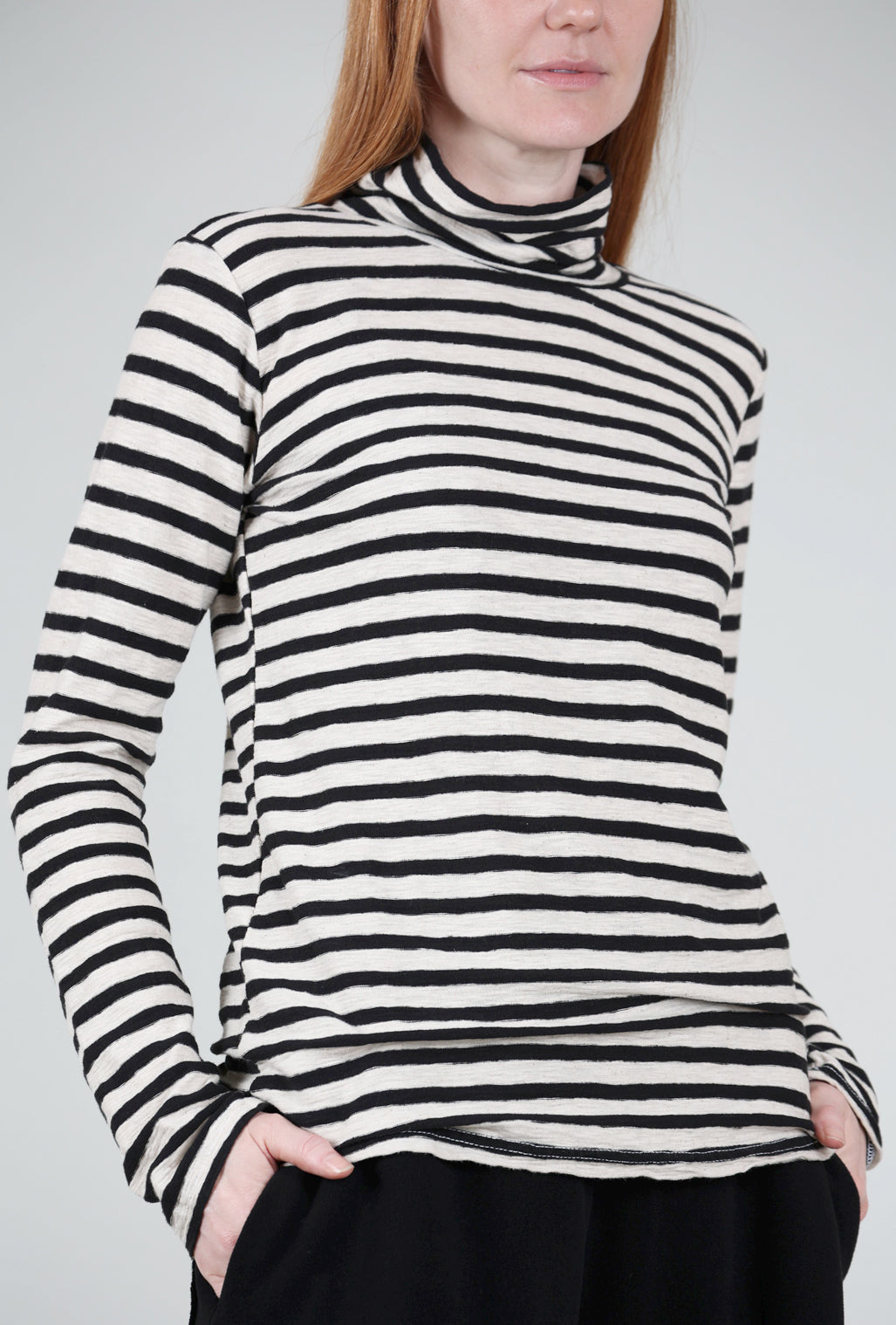 Cut Loose Natural Stripe Tneck, Laundered 