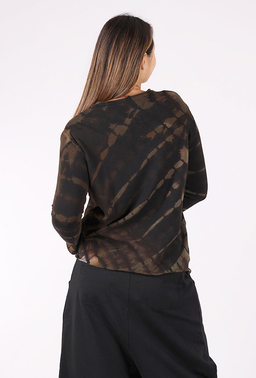 Heyne Bogut Cozy Spiral Dye Top, Khaki/Black 