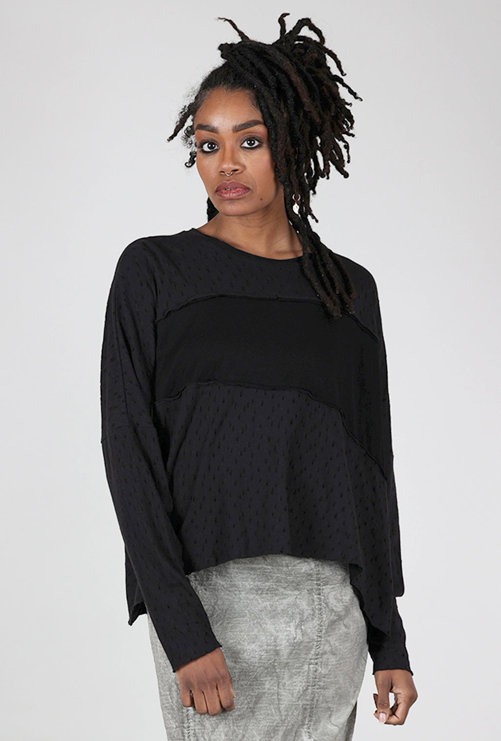 Studio B3 Devna Snood Top, Faded Black 