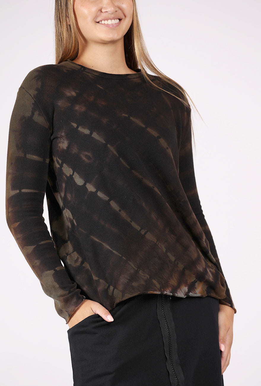 Heyne Bogut Cozy Spiral Dye Top, Khaki/Black 