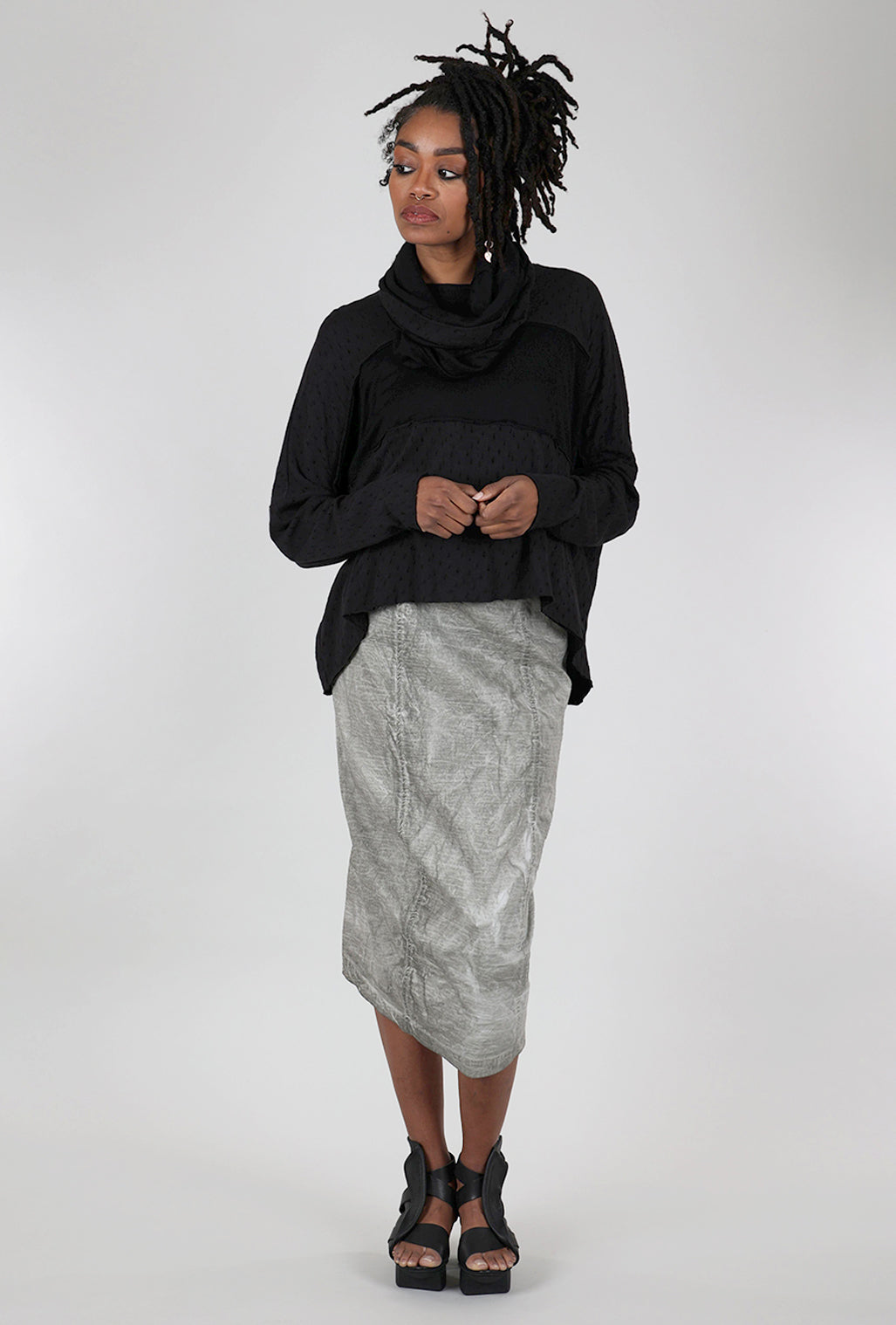 Studio B3 Devna Snood Top, Faded Black 