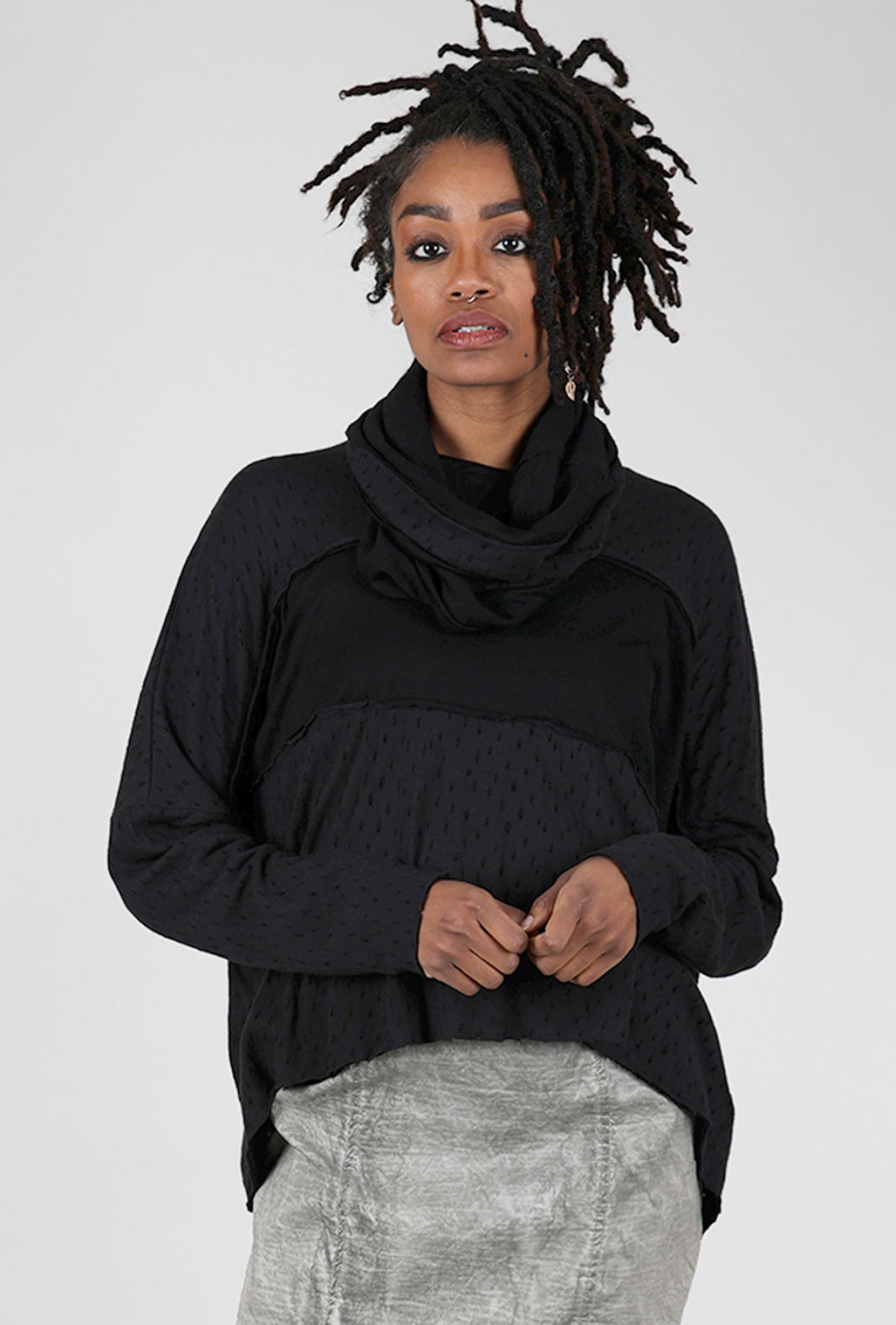 Studio B3 Devna Snood Top, Faded Black 