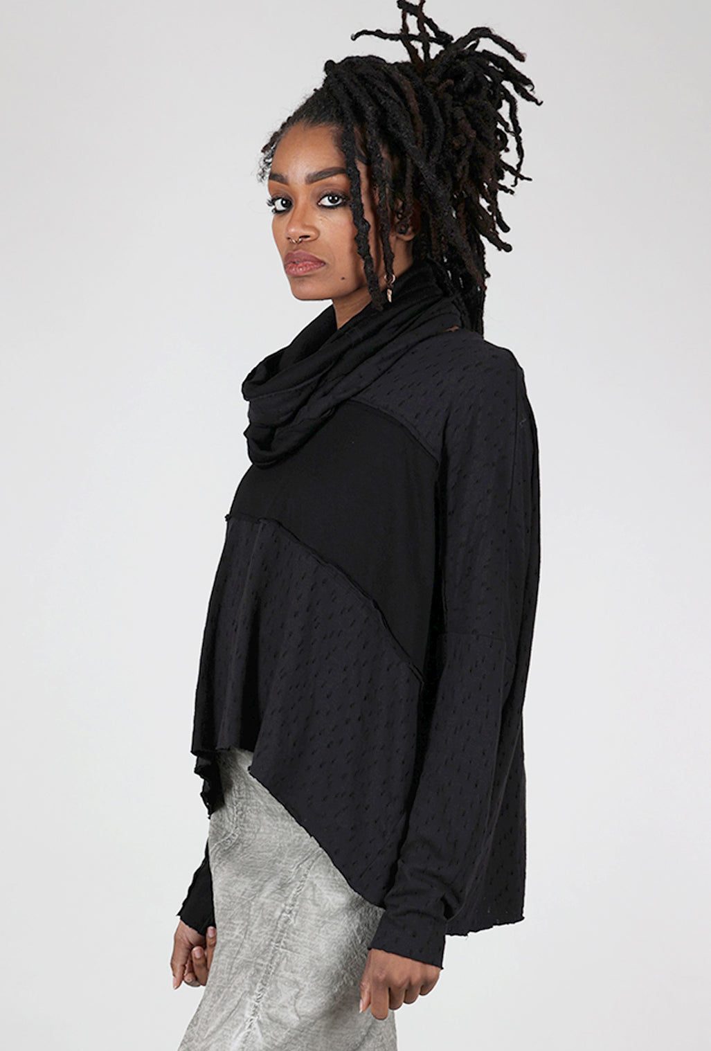 Studio B3 Devna Snood Top, Faded Black 