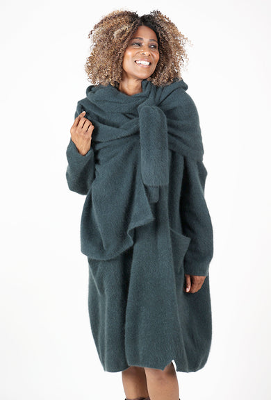 Rundholz Plush Racoon Wrap, Petrol 